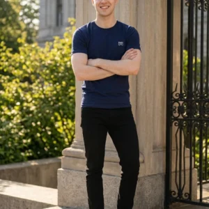 Men’s Cotton T-Shirt — Navy Blue