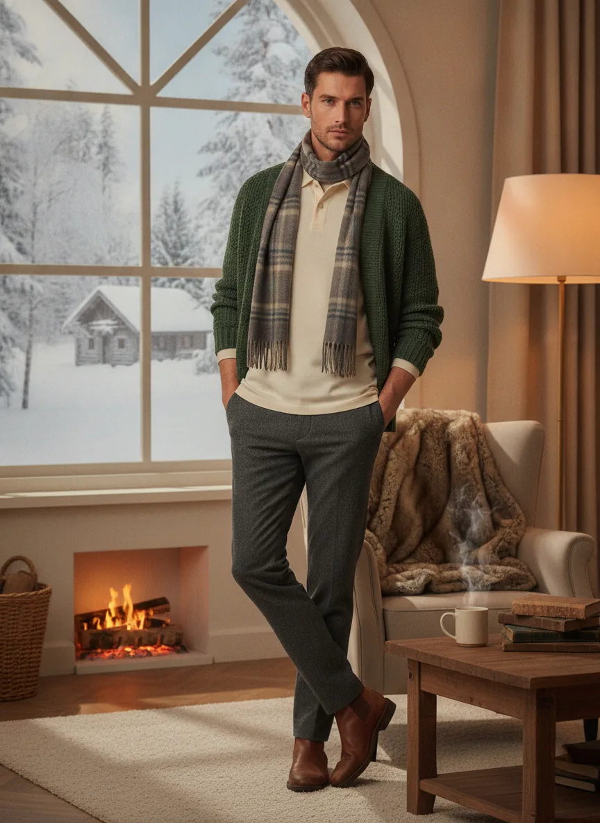 Stylish male model wearing a plain premium cotton