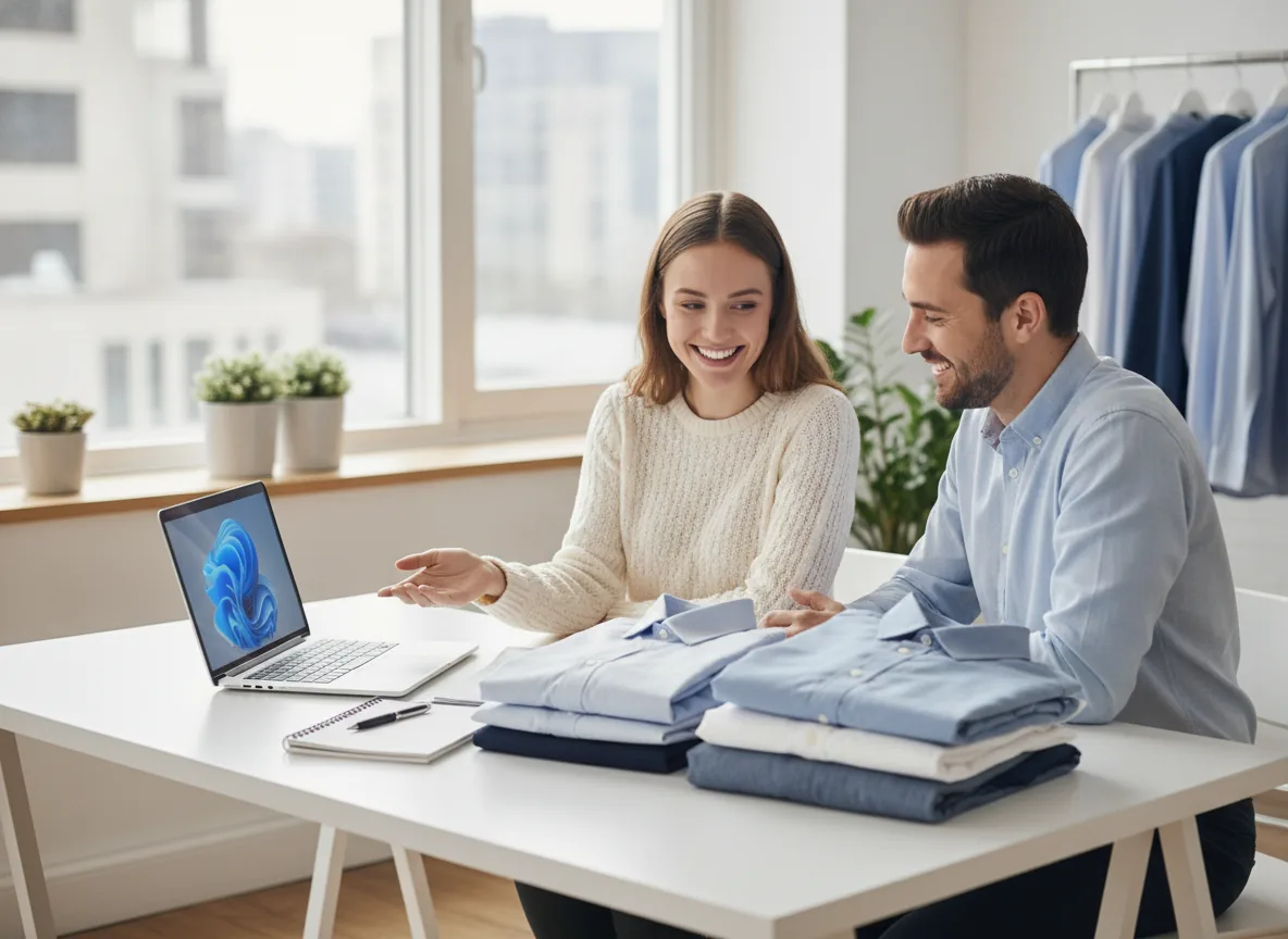 wide professional customer support scene for a clothing